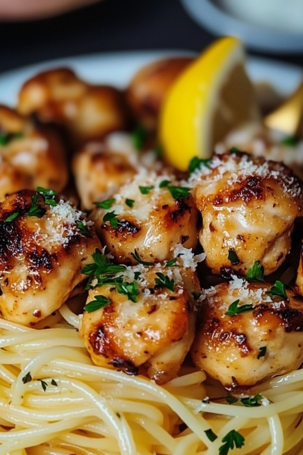 Lemon Garlic Butter Chicken Bites with Parmesan Linguine – A Dreamy Weeknight Dinner