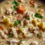 One Pot Creamy Italian Ground Chicken Soup