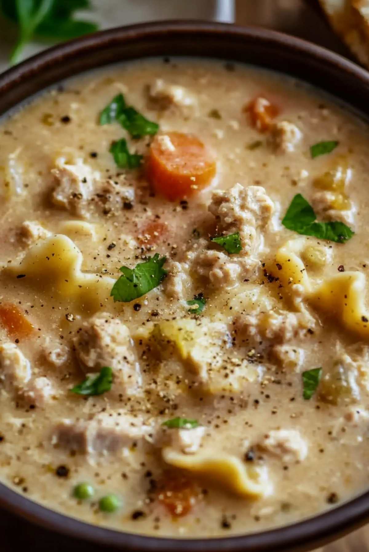 One Pot Creamy Italian Ground Chicken Soup