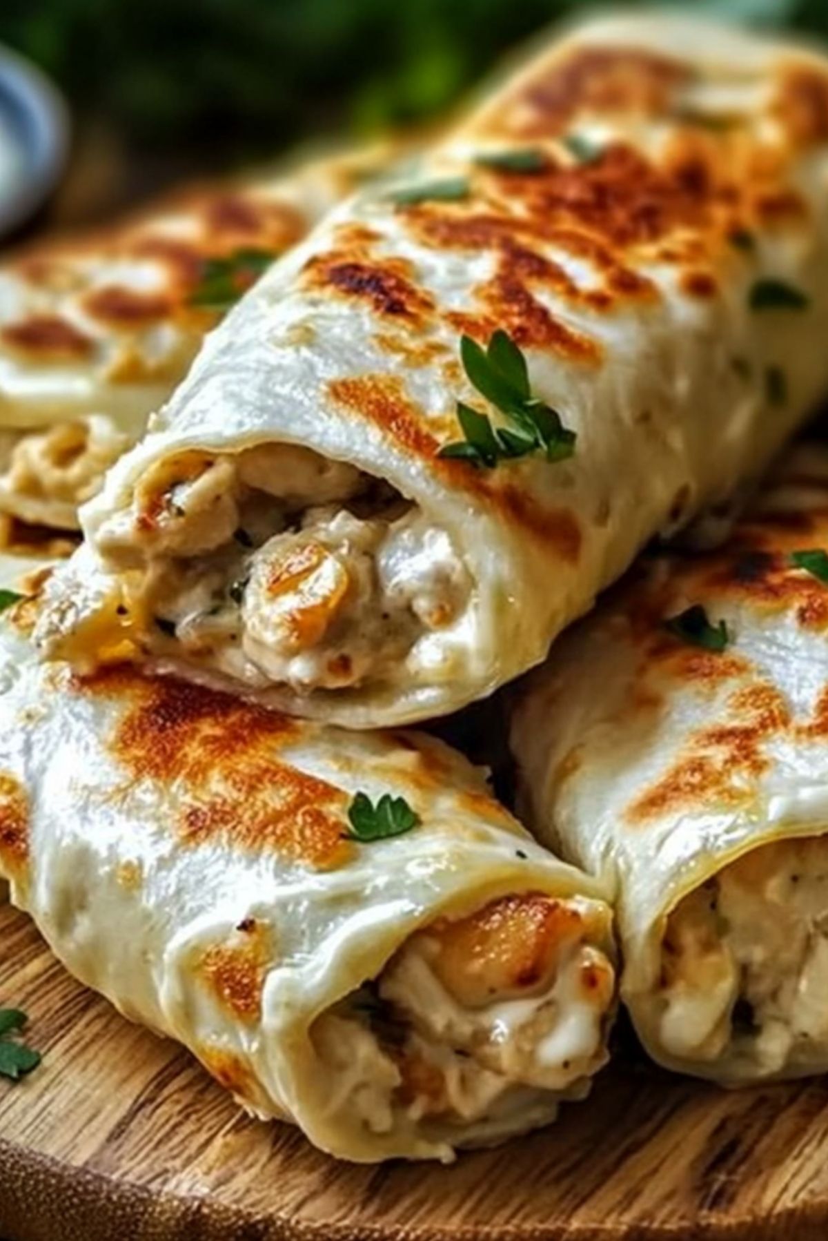 Cheesy Garlic Chicken Wraps