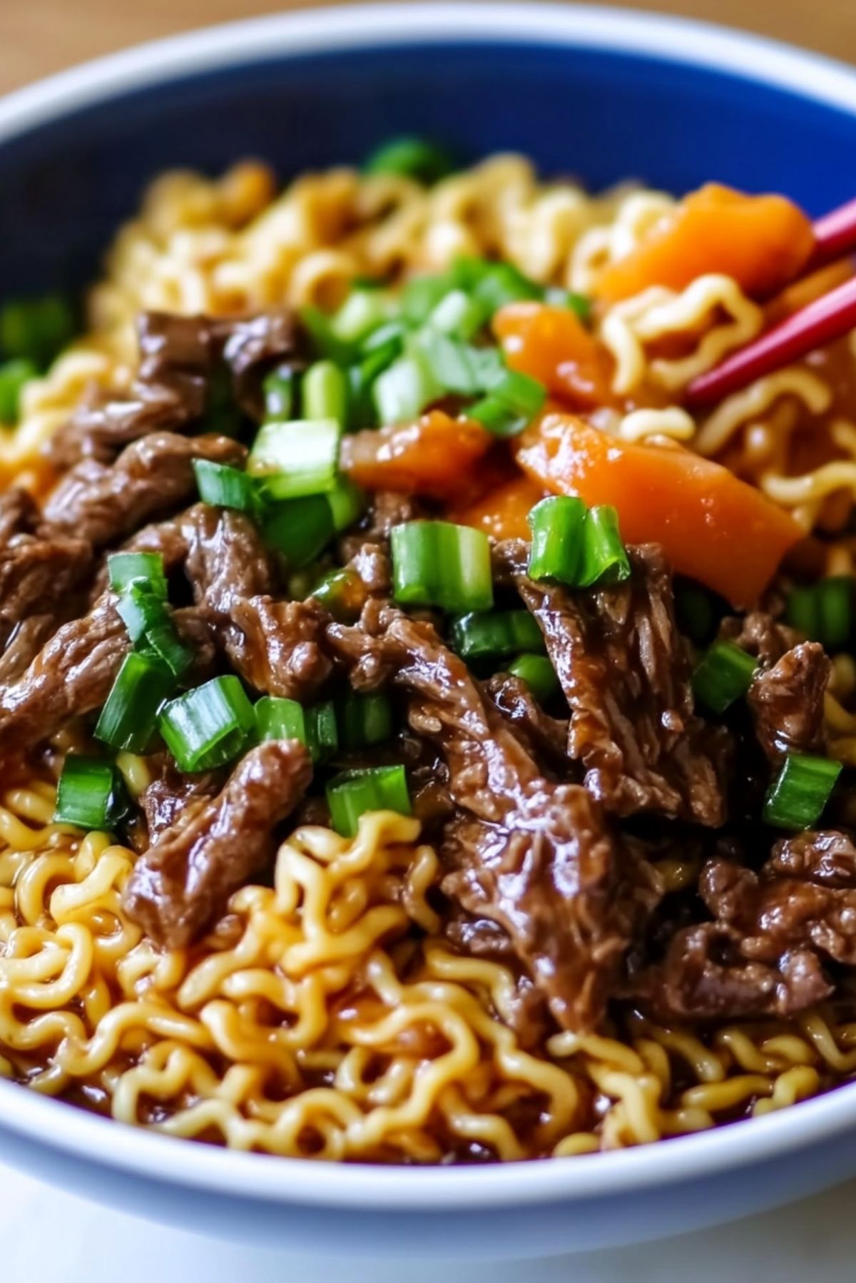 Slow Cooker Beef Ramen Noodles