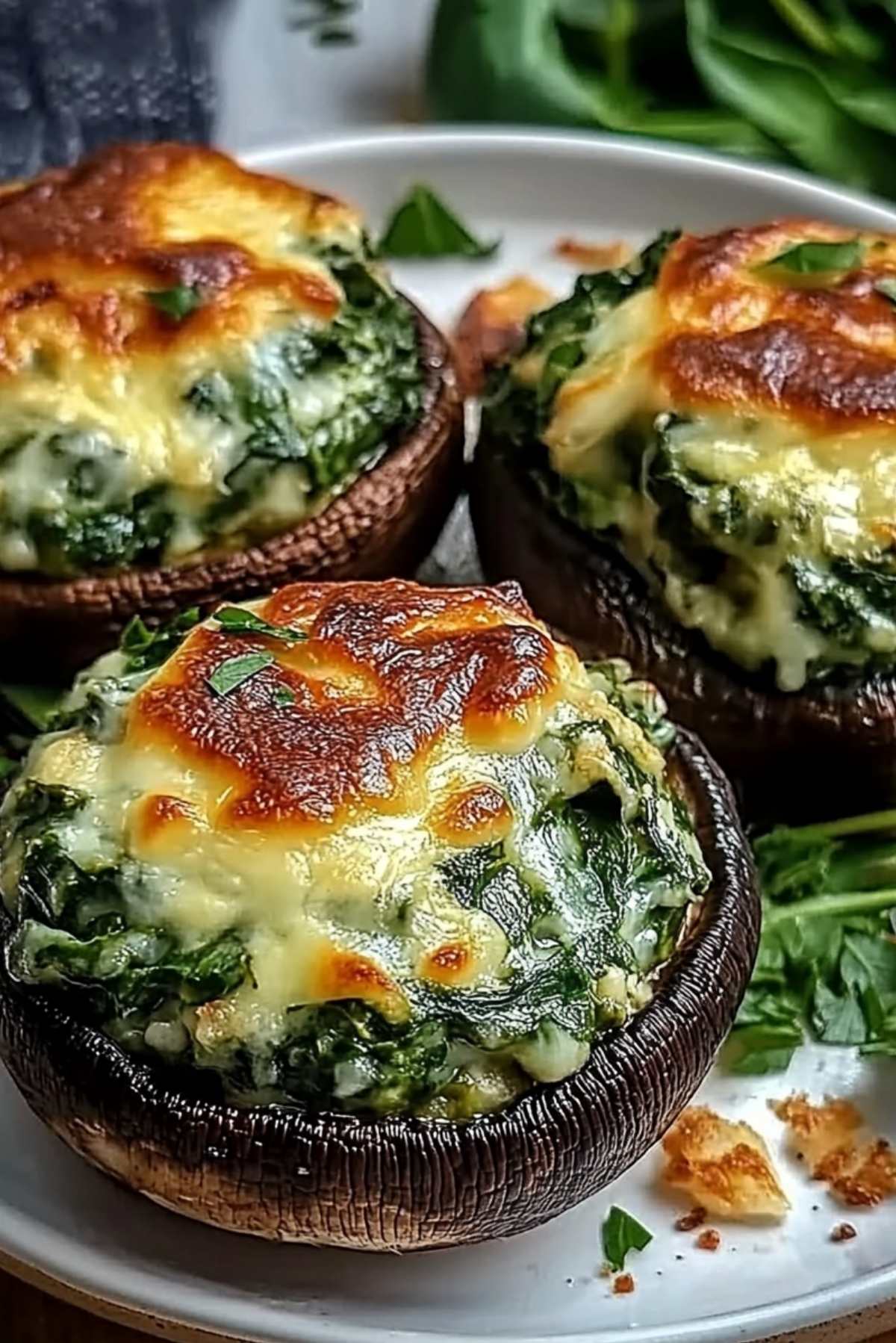 Spinach and Cheese Stuffed Portobello Mushrooms