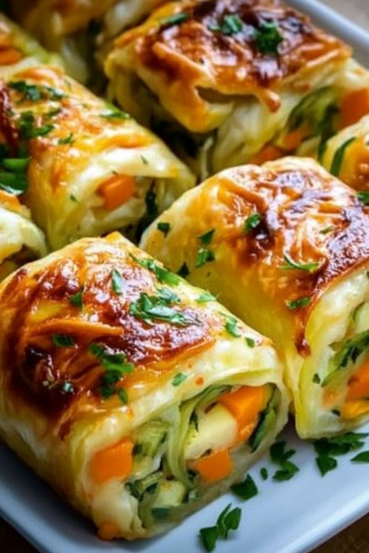 Cheesy Baked Vegetable Rolls