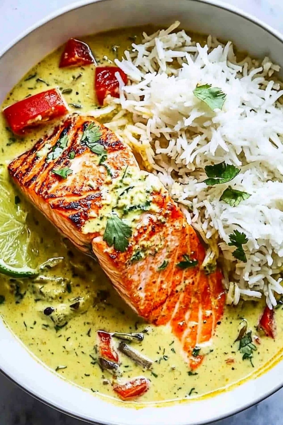 Salmon in Coconut Lime Indian Curry