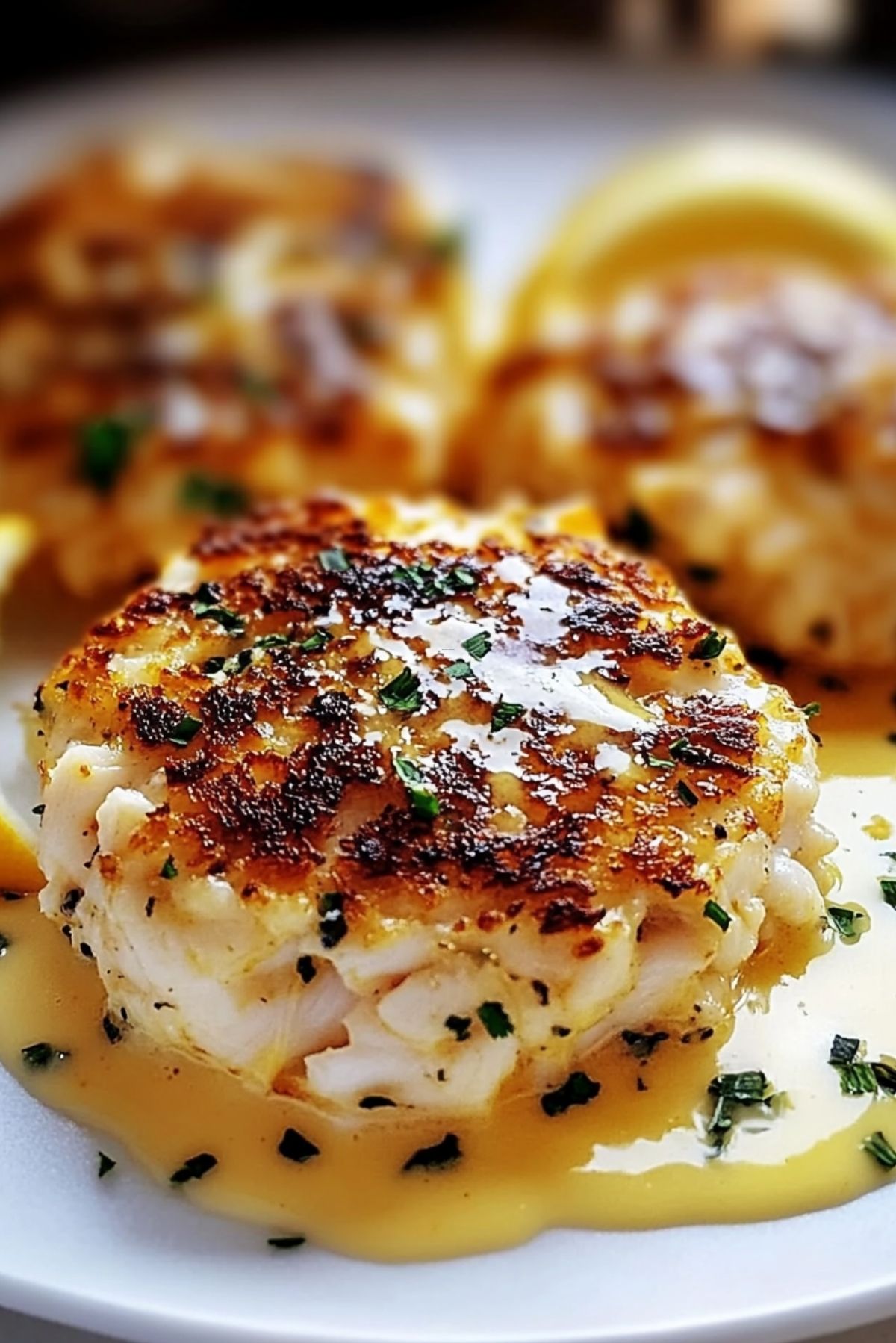 Cheddar Bay Crab Cakes with Lemon Butter Drizzle