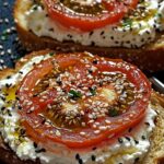 Ricotta & Tomato Toast with Sesame Seeds & Olive Oil – A Simple Yet Flavorful Bite