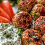 Greek Turkey Meatballs with Tzatziki