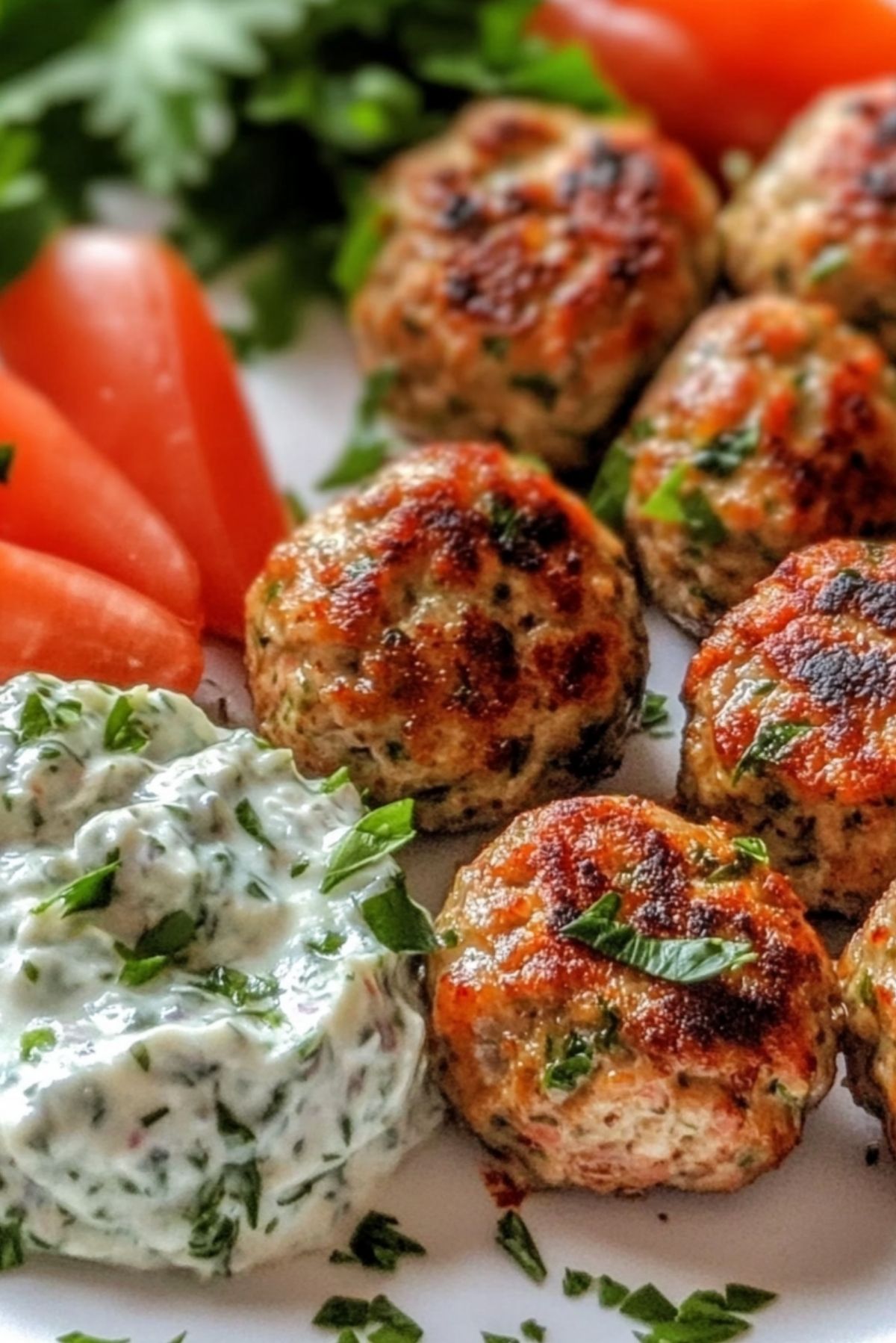 Greek Turkey Meatballs with Tzatziki