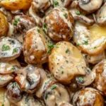 Mushroom Potatoes with Creamy Parmesan and Garlic Sauce