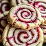 Buttery Shortbread Cookies Filled with Raspberry Jam and Finished with a White Chocolate Drizzle