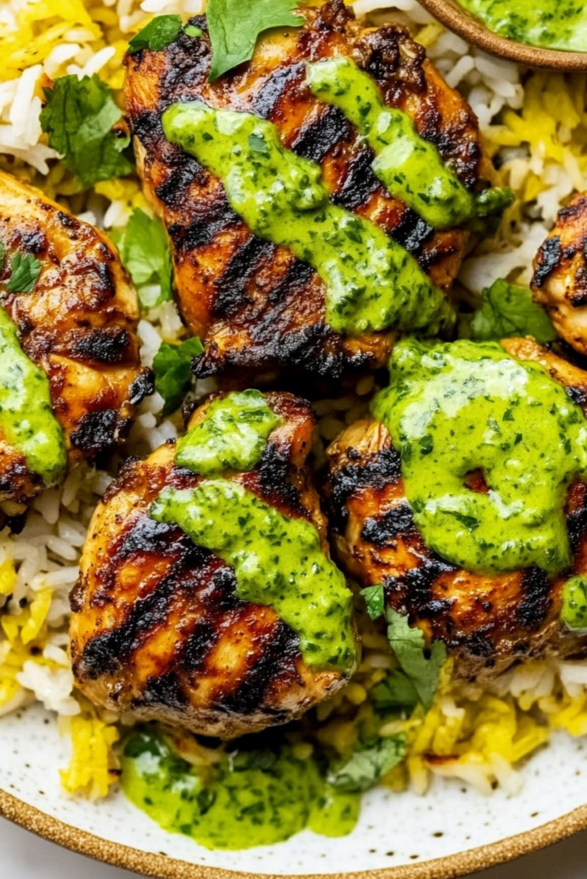 Peruvian Chicken & Rice with Green Sauce