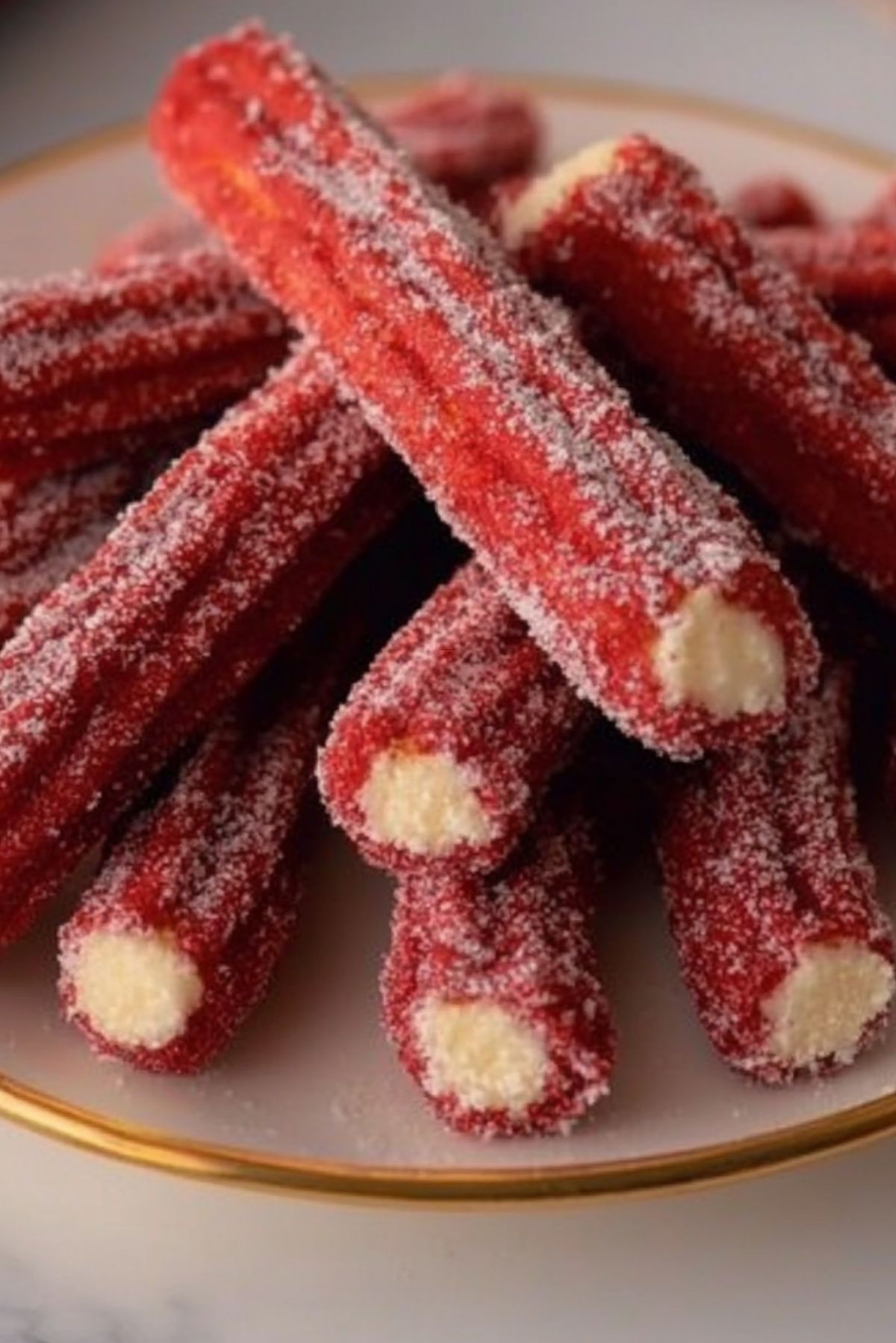 Eggless Red Velvet Churros