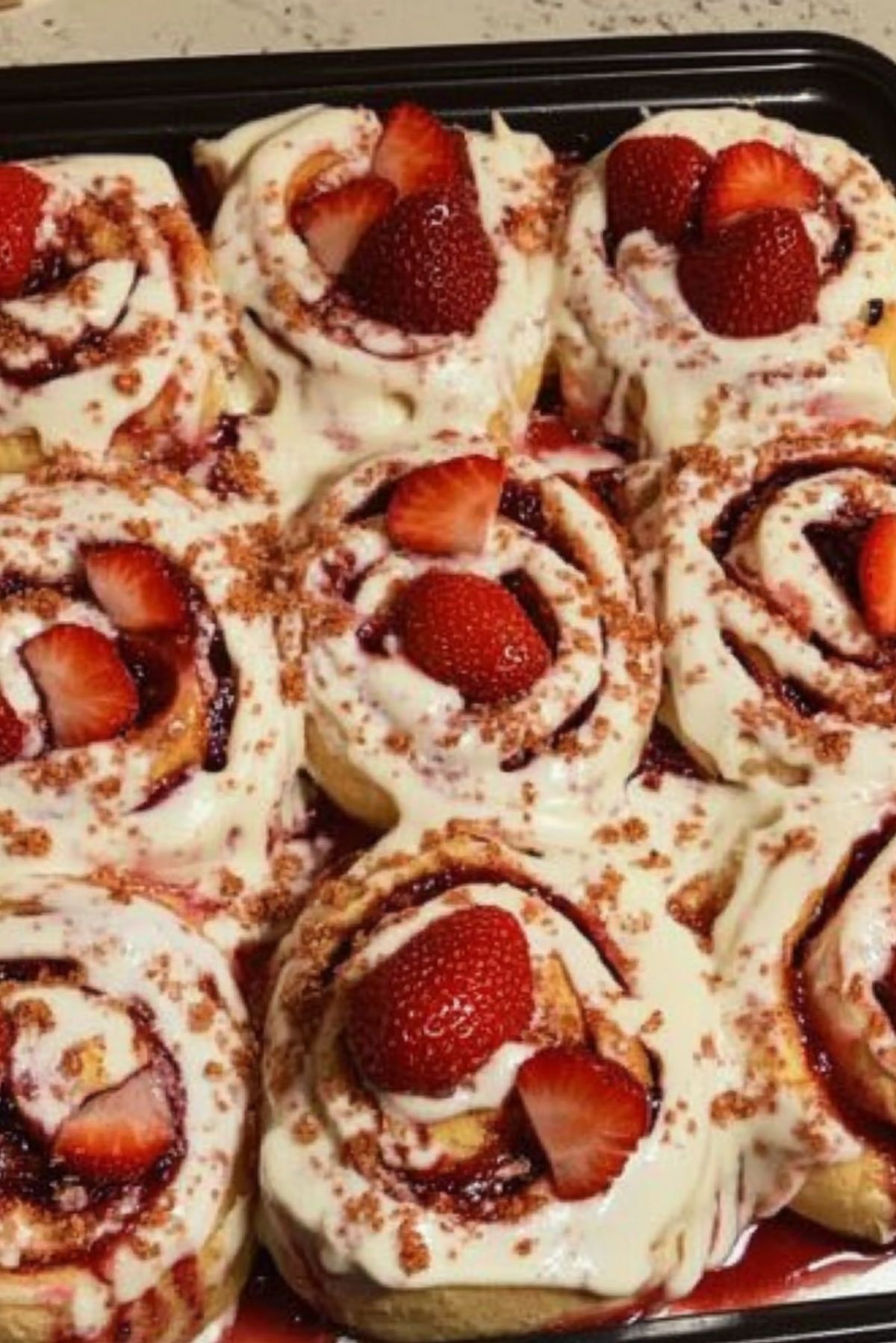 Strawberry Cheesecake Cinnamon Rolls