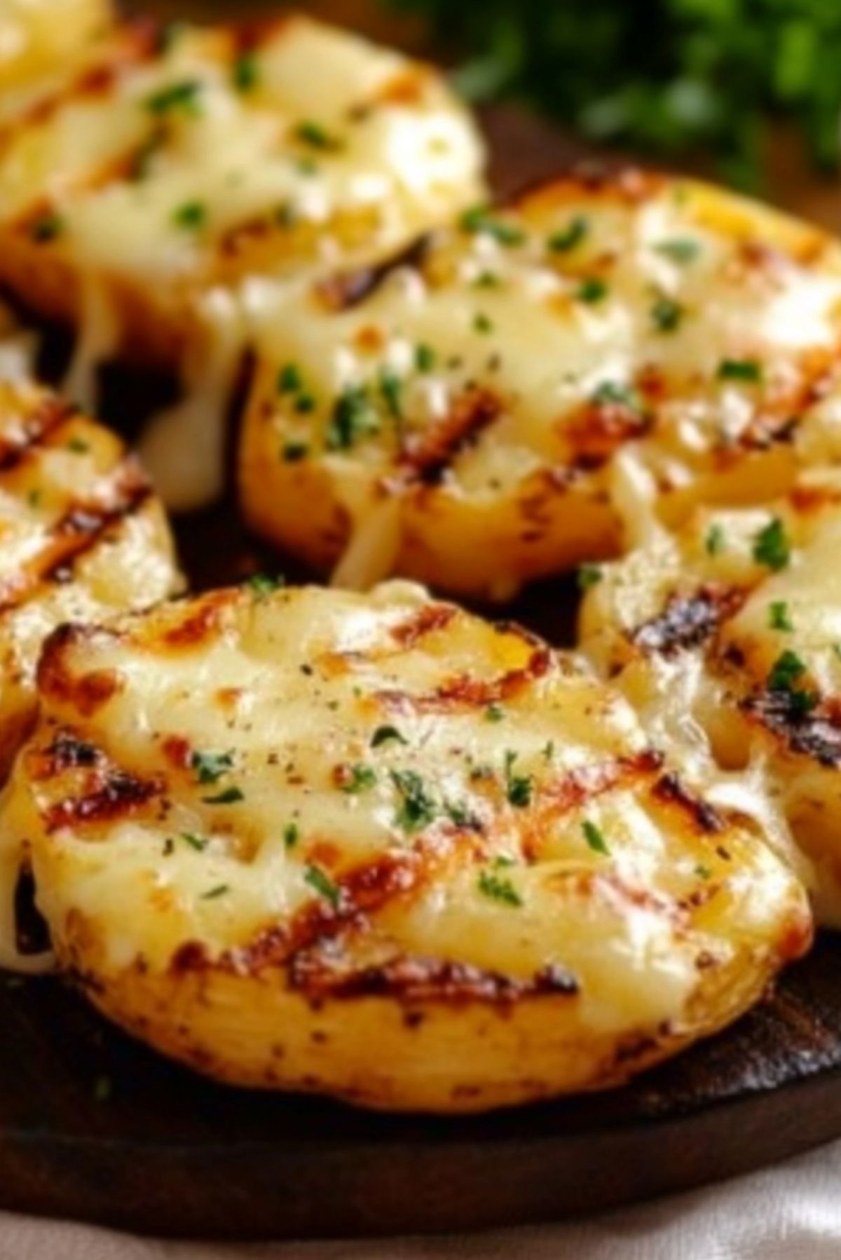 Ultimate Grilled Cheesy Garlic Potatoes