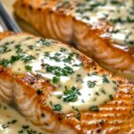 Easy Baked Salmon with Lemon Butter Cream Sauce