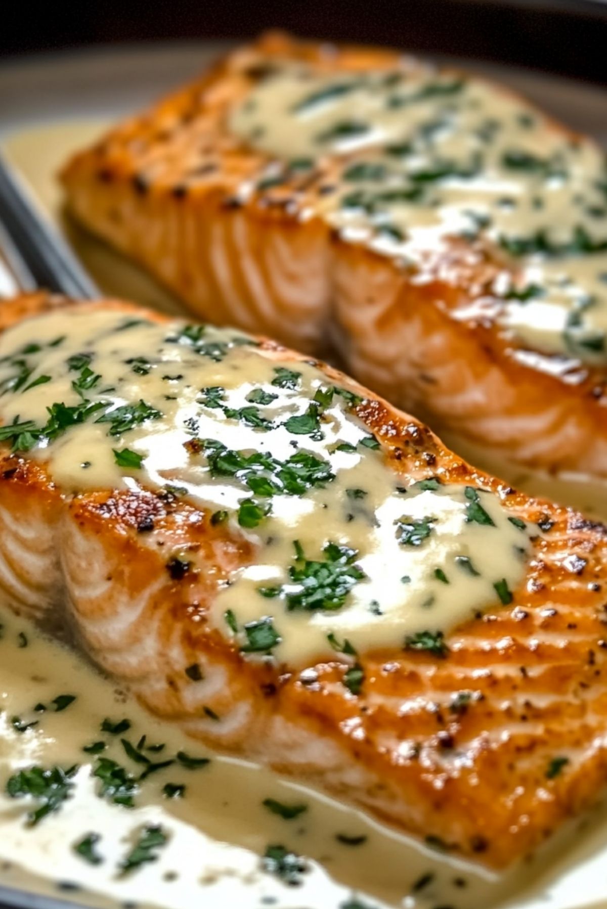 Easy Baked Salmon with Lemon Butter Cream Sauce