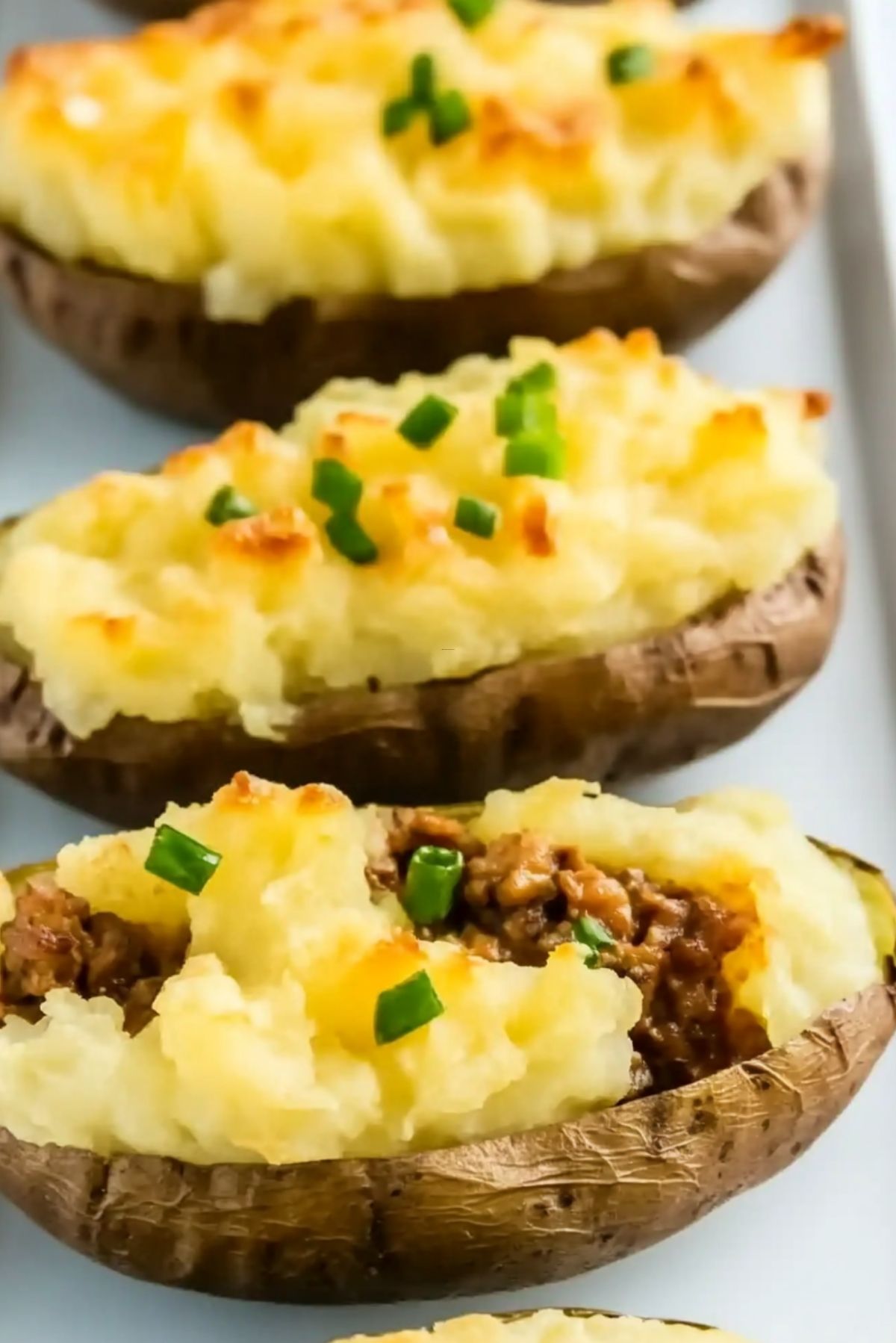 Loaded Baked Potatoes with Shepherd’s Pie Filling